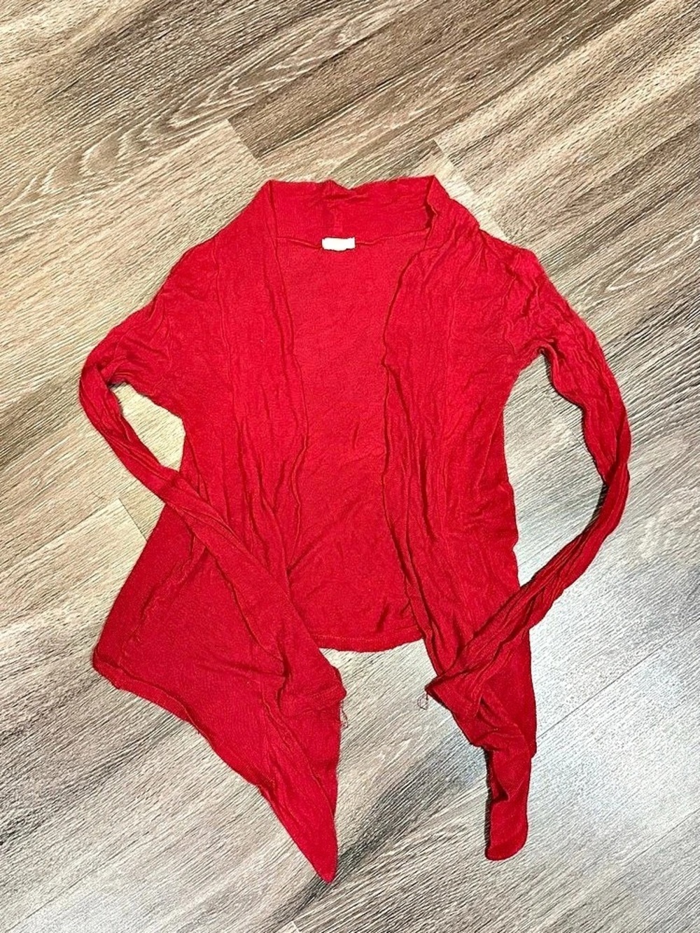 Leana Outfitters Red Long Sleeve Shrug Size Small